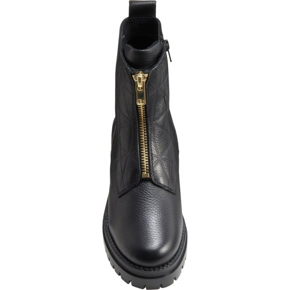 NEW SHOECOLATE Made in India Quilted Zip Boots - Leather  For Women black 463sn - Picture 2 of 6